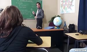 xxx instructor pounds with a thin college student in the classroom