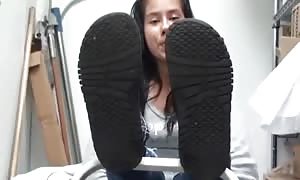 adorable Spanish female with attractive soles