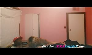 ebony dude pounds a redbone in his room