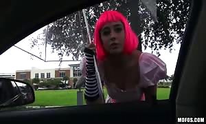 Caught a good pink-haired 18 YO hooker for Stranded youngsters movie